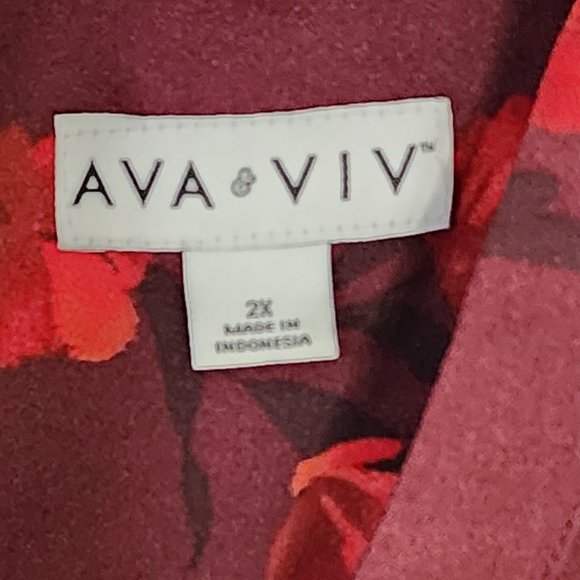 Ava & Viv Blouse WOMEN TOP 2X - Picture 2 of 3